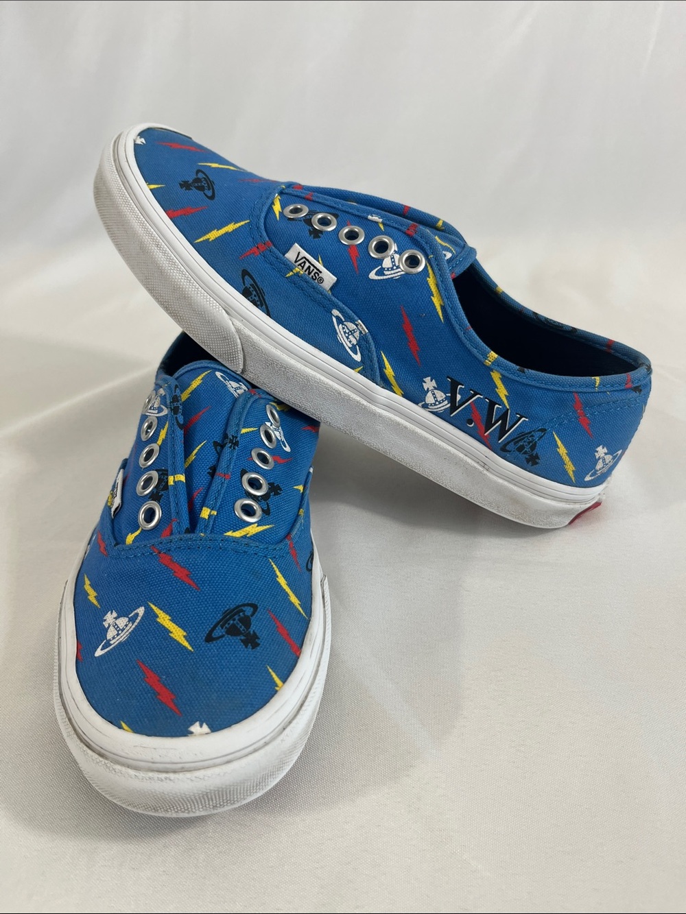 Vans x Vivienne Westwood Blue Graphic Canvas Low Top Sneakers W8/M6.5
